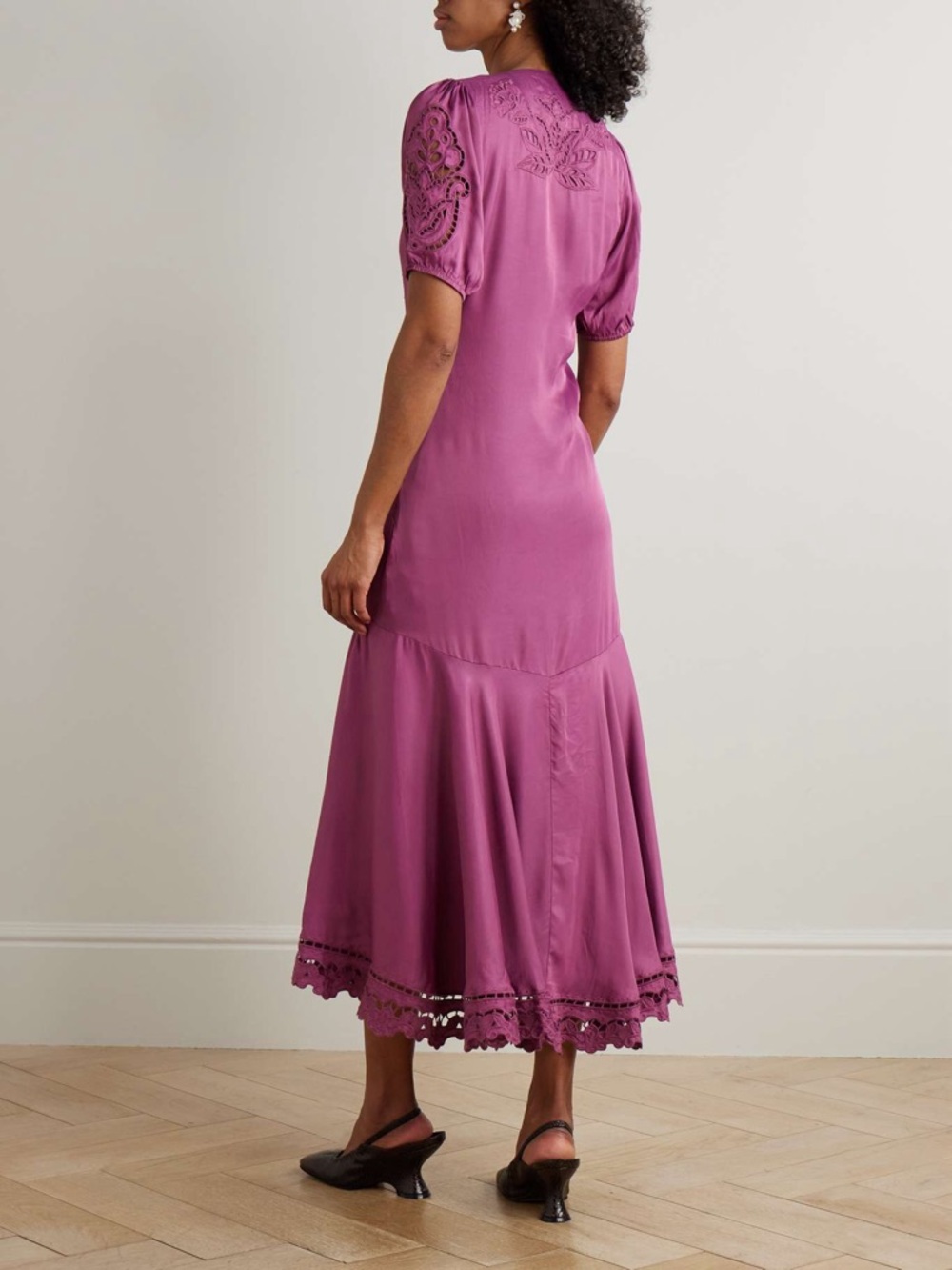 FARM Rio Pink Richelieu Lenzing Ecovero Viscose Maxi Dress Size Medium NWT - Picture 13 of 16